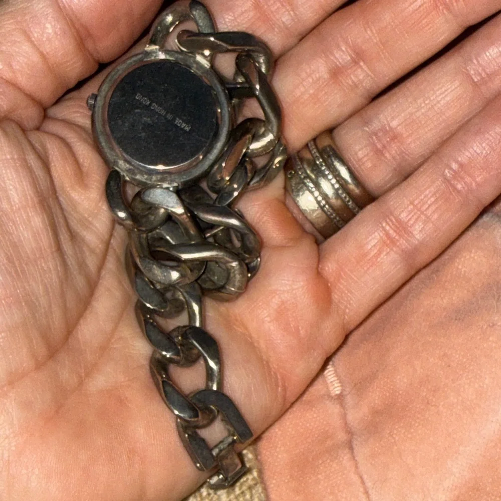Silver Women's Watch Mitzou Yan vintage 80’s silver chunky chain ⛓️‍💥